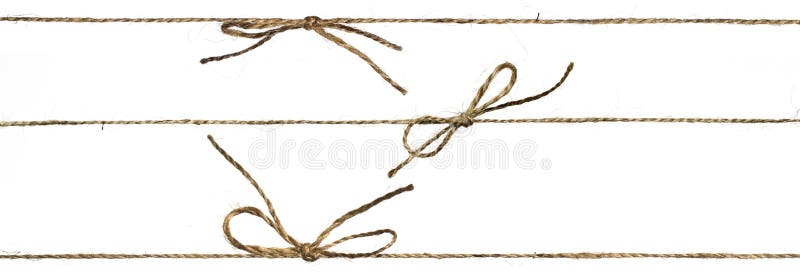 Un insieme di corda differente tre o di cordicella intrecciata legata fotografia stock Un insieme di corda differente tre o di cordicella intrecciata legata fotografia stock