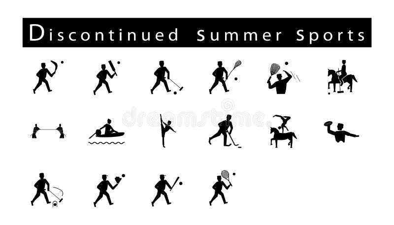 Illustration Collection of 16 Discontinued Summer Sport Icons on White Background. Illustration Collection of 16 Discontinued Summer Sport Icons on White Background.