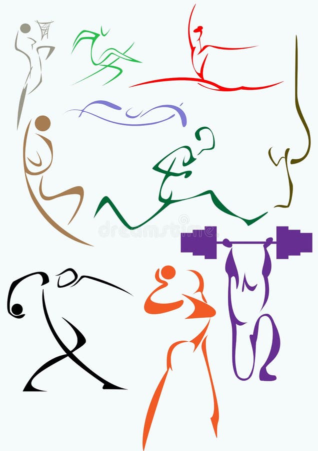 Un insieme di sport dei caratteri illustrazione di stock Un insieme di sport dei caratteri illustrazione di stock