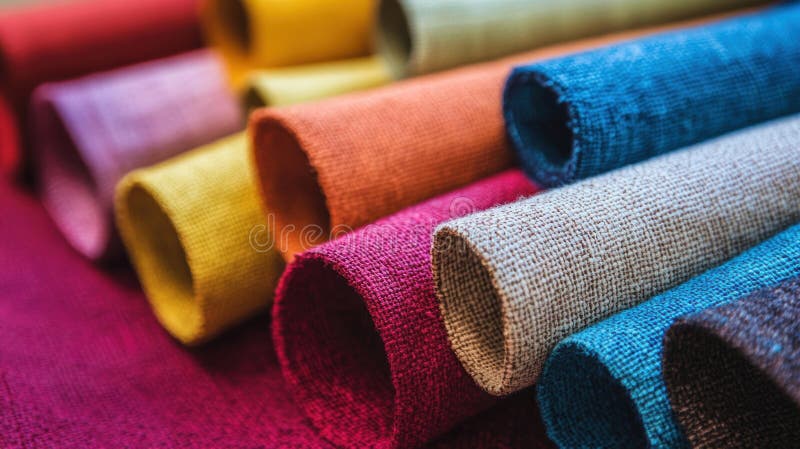 Un insieme di tessuti di diversi colori illustrazione vettoriale