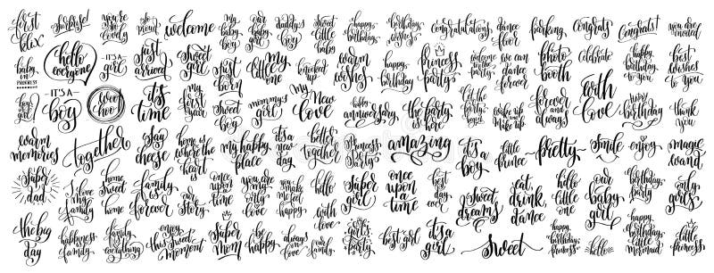 Un insieme mega di iscrizione scritta 100 mani