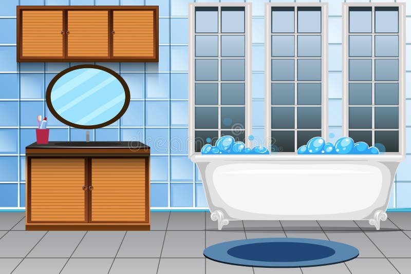 Un interior moderno del cuarto de baño stock de ilustración Un interior moderno del cuarto de baño stock de ilustración