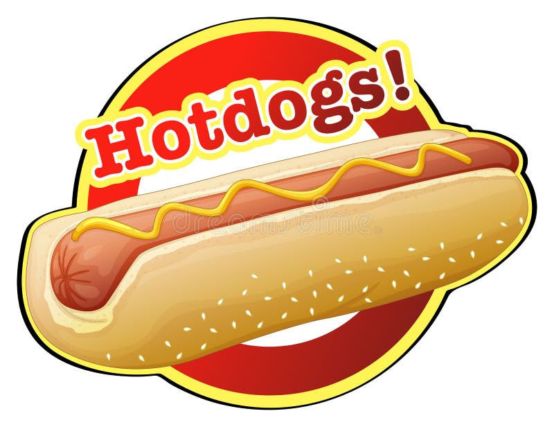 Un label de hot dog illustration de vecteur. Illustration du oblong