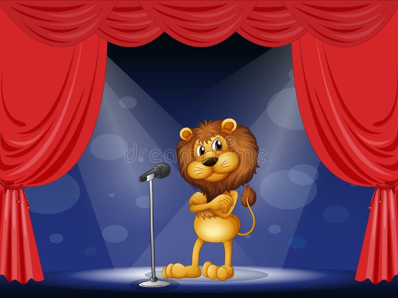 Un leone che esegue in scena royalty illustrazione gratis Un leone che esegue in scena royalty illustrazione gratis