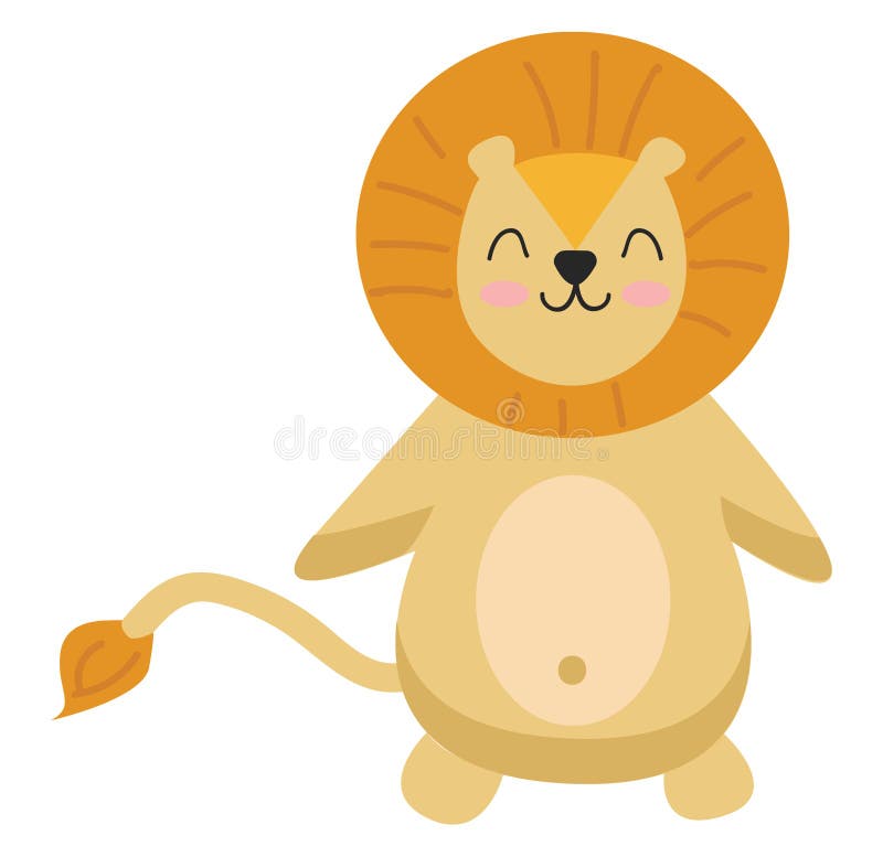 Caricatura De León/Rey Del Vector De La Selva O Ilustración De Color