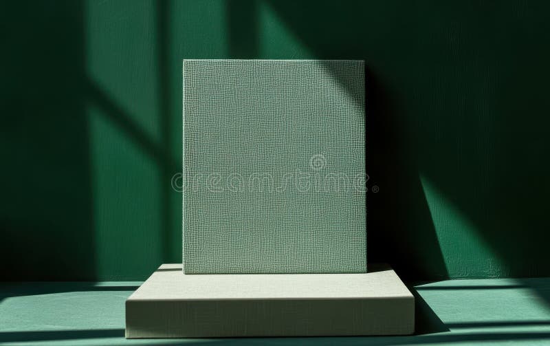 Un libro poggia su una vivace superficie verde, creando un contrasto sorprendente nella stanza illuminata invitando i lettori ad e immagine stock libera da diritti