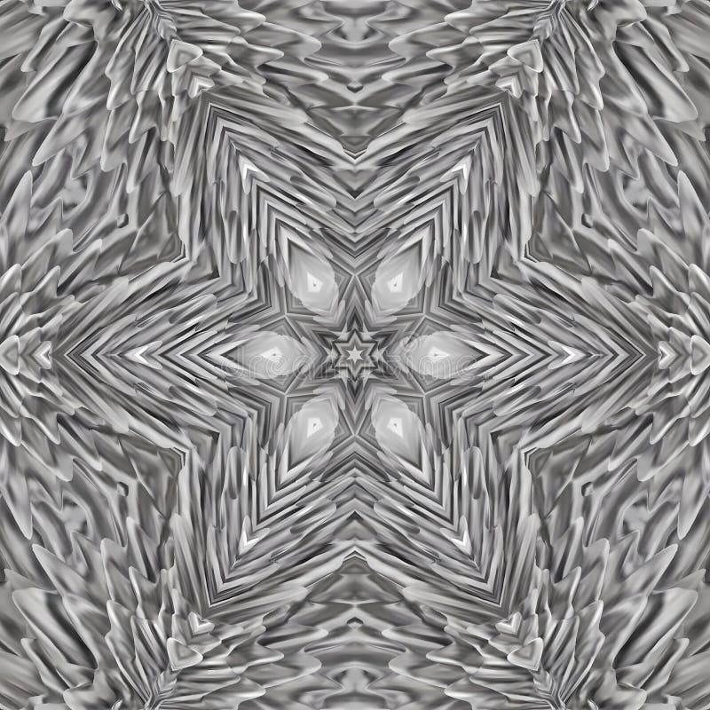 Un llamativo fondo de fondo de fondo de fondo de papel caleidoscopio abstracto en blanco y negro monocromo ilustración del vector
