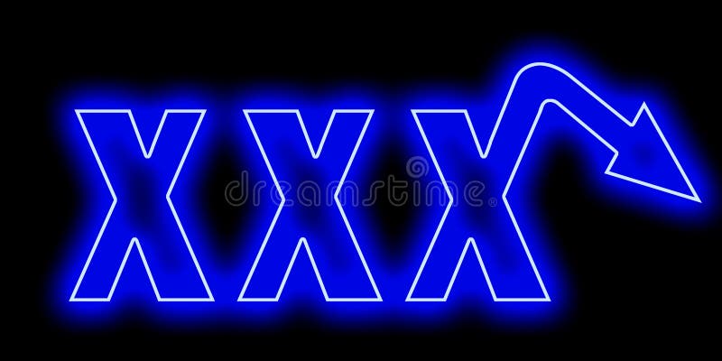Un logotipo del neón XXX para los hombres con la disfunción eréctil