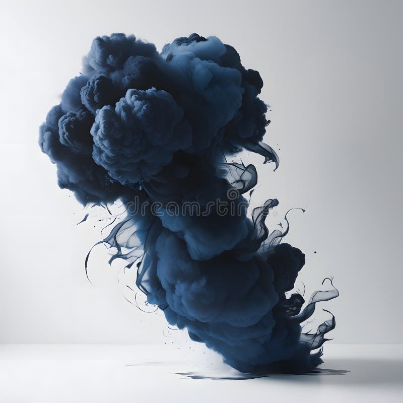 Un majestueux nuage d'encre bleu foncé. illustration stock