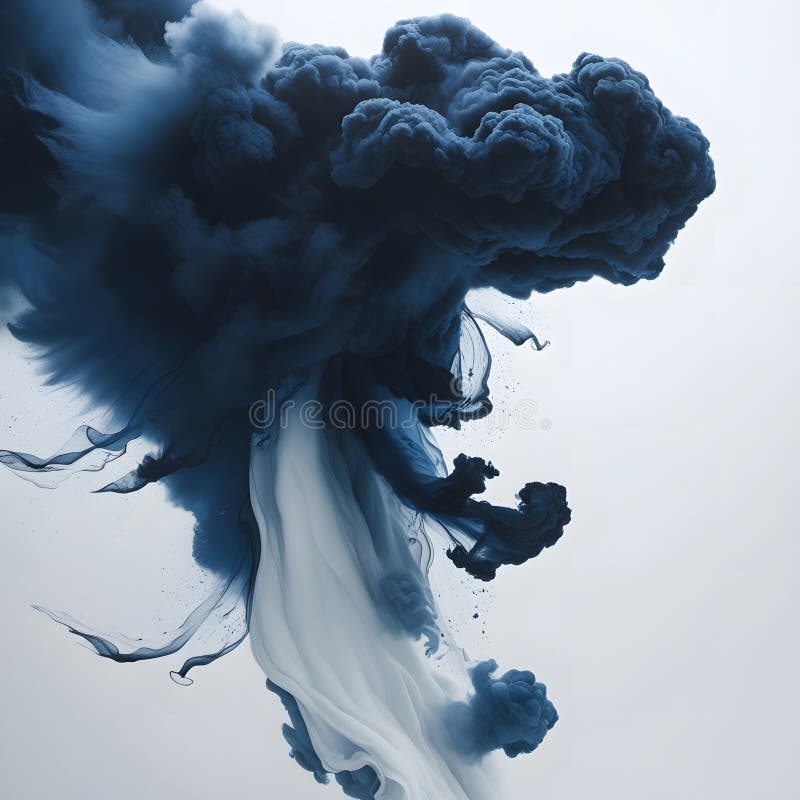 Un majestueux nuage d'encre bleu foncé. illustration de vecteur