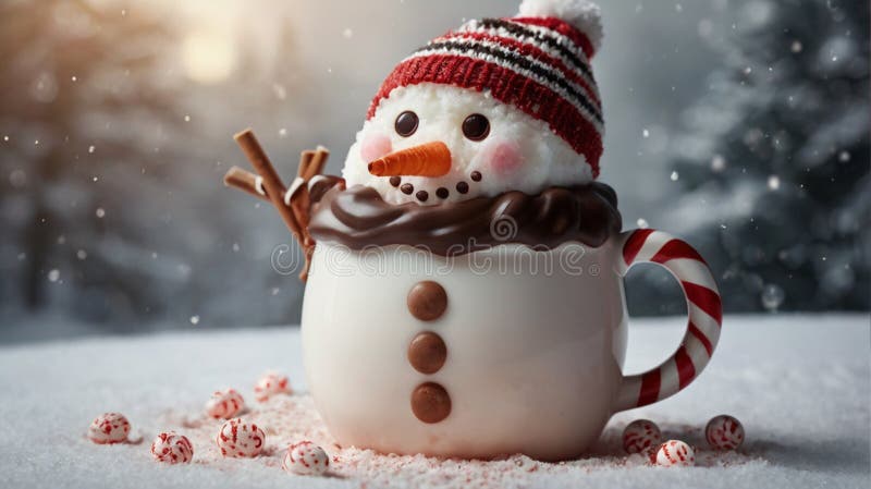 Un mignon chocolat chaud en forme de mannequin illustration libre de droits
