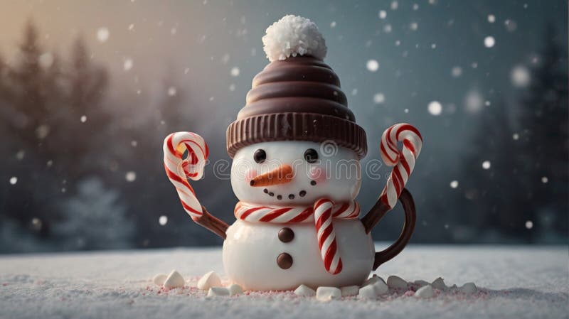 Un mignon chocolat chaud en forme de mannequin illustration de vecteur