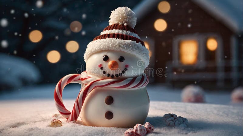 Un mignon chocolat chaud en forme de mannequin illustration stock
