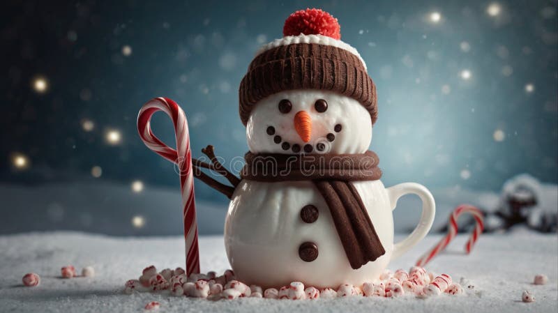 Un mignon chocolat chaud en forme de mannequin illustration libre de droits