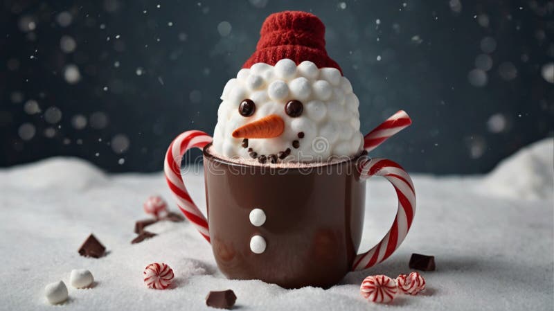 Un mignon chocolat chaud en forme de mannequin illustration libre de droits