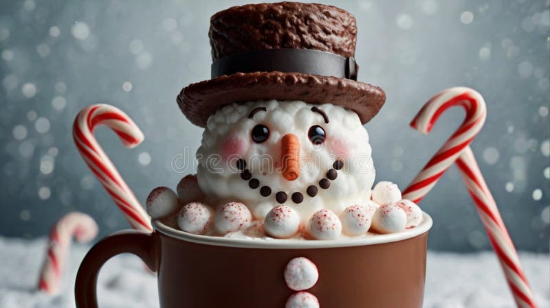 Un mignon chocolat chaud en forme de mannequin illustration de vecteur