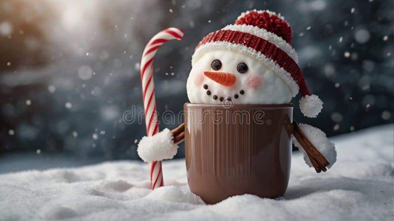 Un mignon chocolat chaud en forme de mannequin illustration de vecteur