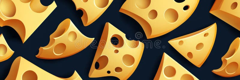 Un modello uniforme di cuneo di formaggio stilizzato. royalty illustrazione gratis