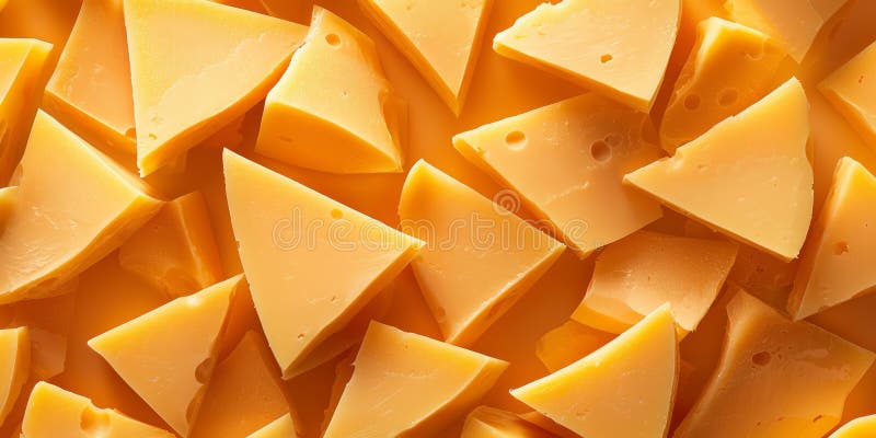 Un modello uniforme di cuneo di formaggio stilizzato. illustrazione vettoriale