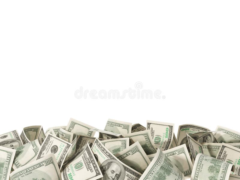 Un mucchio di 100 banconote in dollari su fondo bianco immagine stock Un mucchio di 100 banconote in dollari su fondo bianco immagine stock