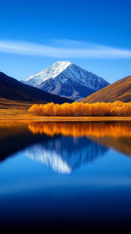 Un munte se reflectă în apa unui lac royalty free stock photography