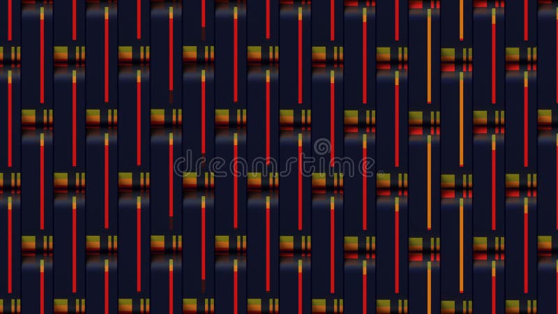 Un mur de rectangles arrondis avec une texture d'animation en boucle transparente en 3d illustration libre de droits
