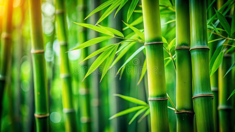 Un oasis de serenidad que descubre la majestuosa belleza de un exuberante bosque de bambú en asia descubra la tranquilidad stock de ilustración