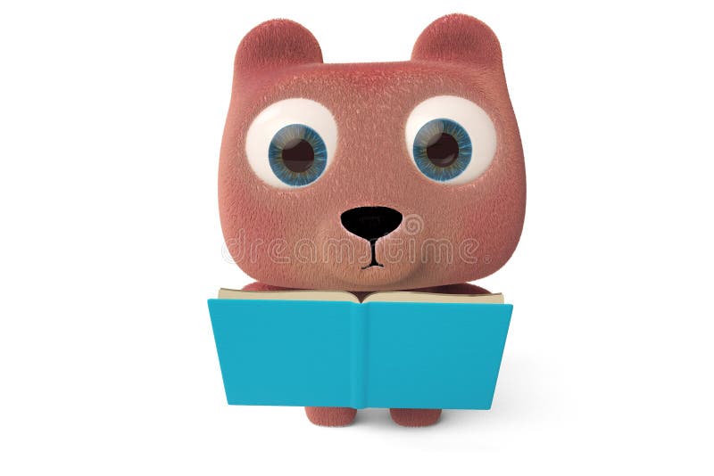 Un oso de peluche agradable que lee un libro libre illustration Un oso de peluche agradable que lee un libro libre illustration