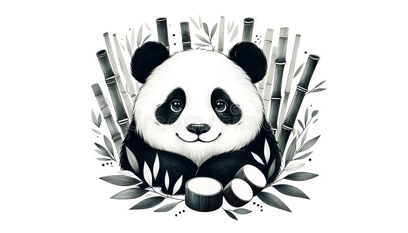 Un panda adorabile con una faccia sorridente illustrazione vettoriale
