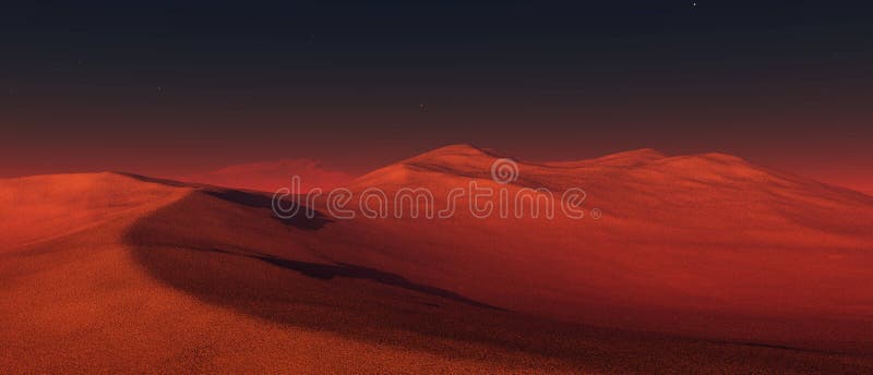 Un panorama del planeta Marte stock de ilustración Un panorama del planeta Marte stock de ilustración