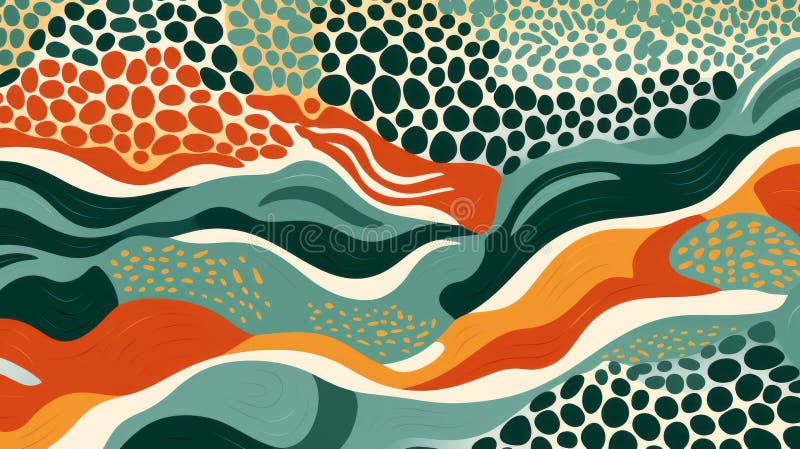 Un patrón colorido abstracto con ondas y puntos de ai generativo
