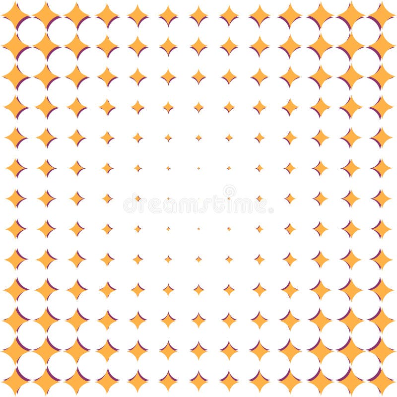 Un patrón de estrellas anaranjadas en un estilo cómico. ilustración vectorial