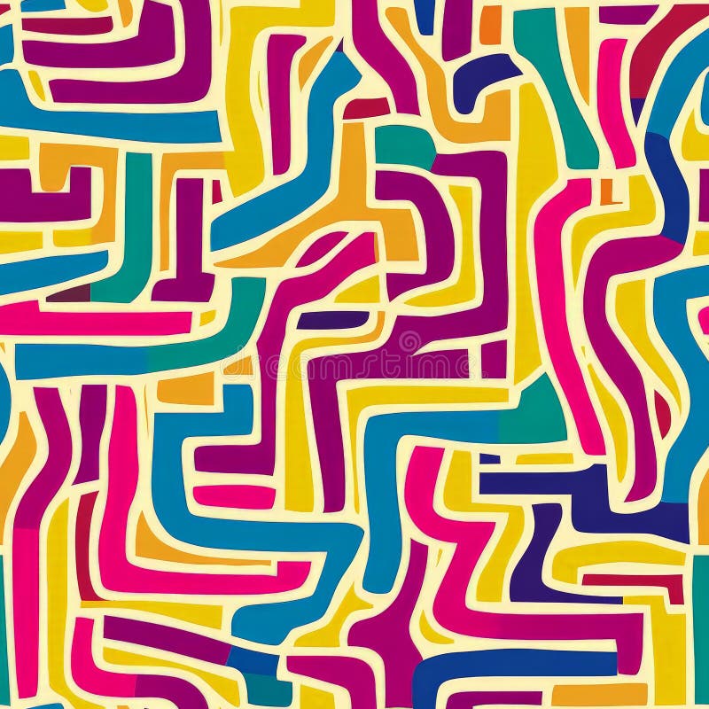 Un patrón de línea mazelike en el que las rutas interconectadas crean un efecto abstracto y puzzlelike en fotos de archivo libres de regalías