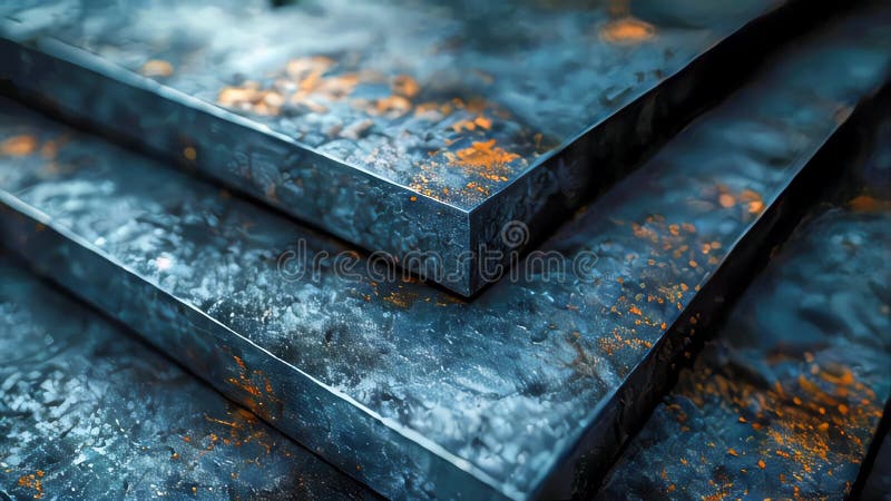 Un patrón industrial abstracto con superficies de metal texturado y manchas de roya stock de ilustración