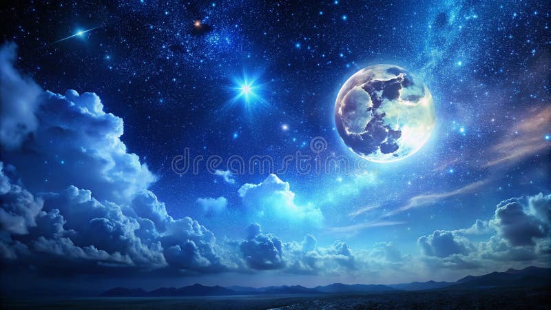 Un paysage céleste à couper le souffle Papier peint Majestic de minuit pour votre bureau ou mobile illustration de vecteur