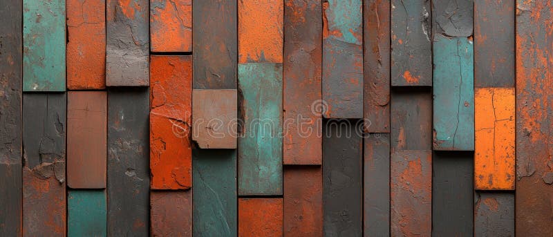 Un perete din scânduri de lemn vechi, în diferite culori și dimensiuni. royalty free stock image