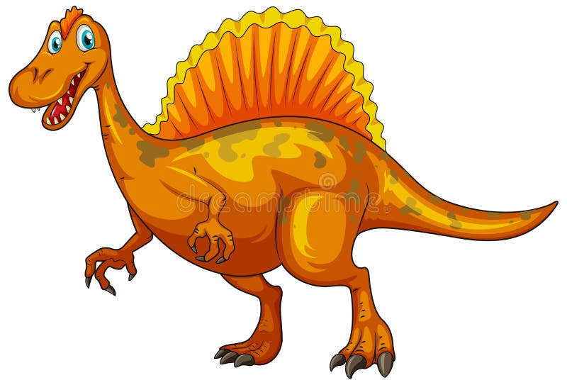 Un Personaje De Dibujos Animados De Dinosaurio Spinosaurus Ilustración del  Vector - Ilustración de humano, criatura: 218825620