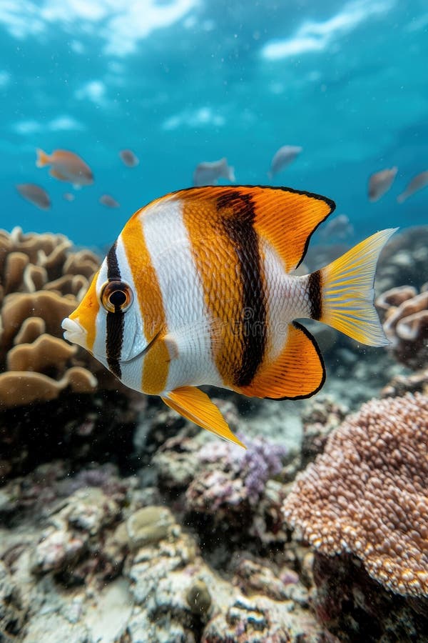 Un pesce scogliese che nuota nell'oceano. illustrazione di stock