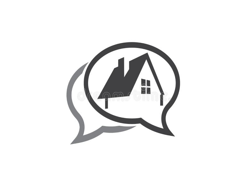Un petit symbole à la maison vert avec la fenêtre et la cheminée pour l'illustration de conception de logo dans une icône de form illustration stock Un petit symbole à la maison vert avec la fenêtre et la cheminée pour l'illustration de conception de logo dans une icône de form illustration stock