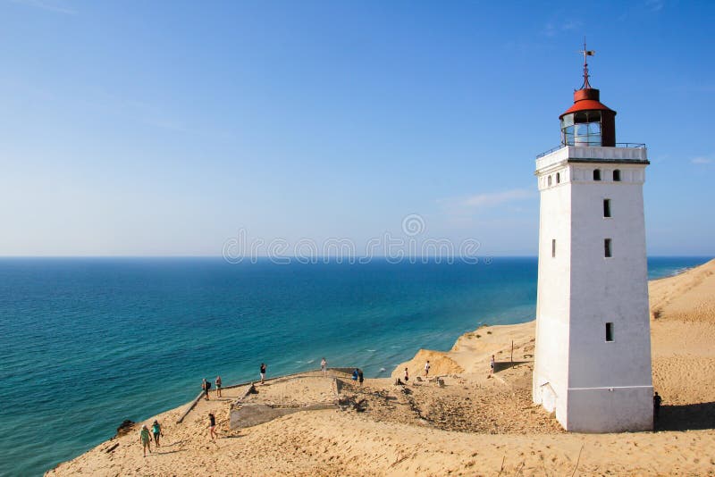 Un phare abandonné isolé Rubjerg Knude Fyr images stock Un phare abandonné isolé Rubjerg Knude Fyr images stock