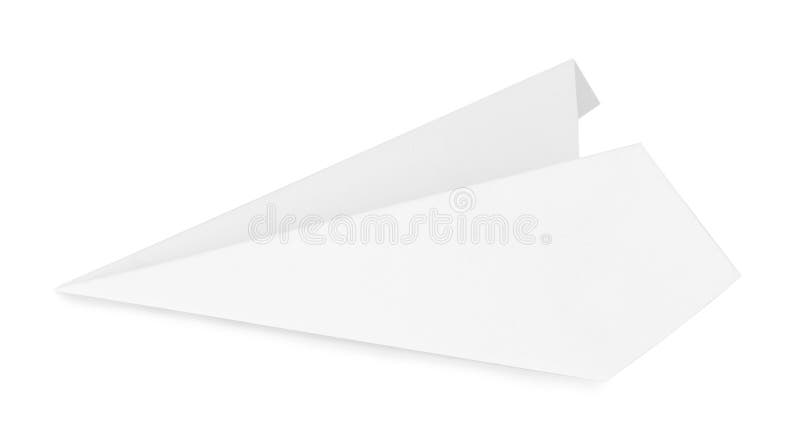 Un avión de papel hecho a mano aislado sobre fondo blanco foto de archivo libre de regalías
