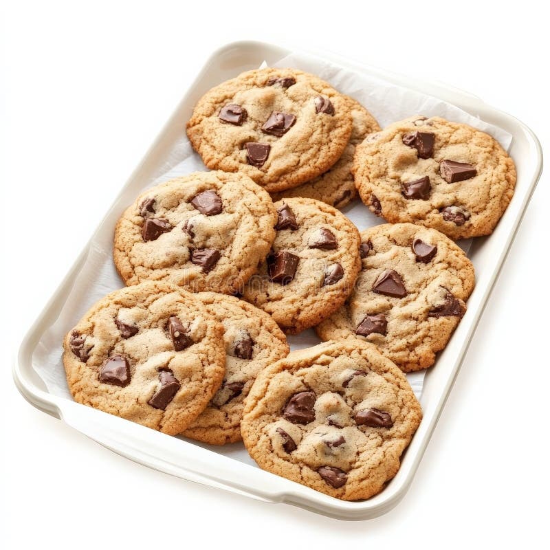 Un plateau de biscuits au chocolat fraîchement cuits légèrement croquants sur les bords avec de l'argent fondu photos stock