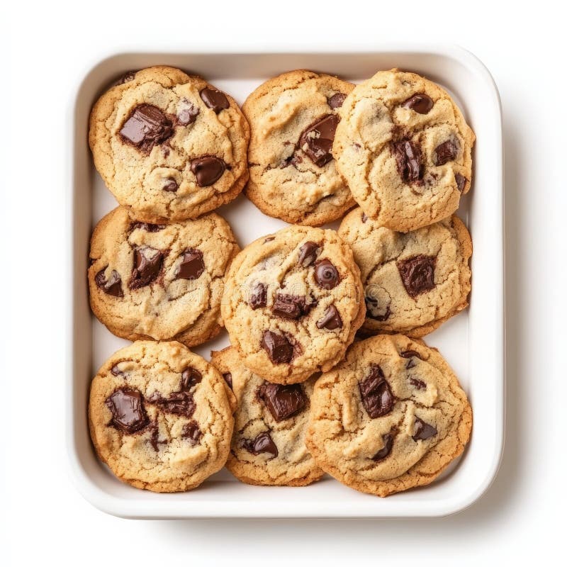Un plateau de biscuits au chocolat fraîchement cuits légèrement croquants sur les bords avec de l'argent fondu photos stock