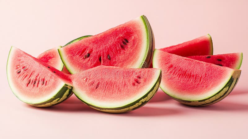 Un po' di fette di cocomero illustrazione di stock