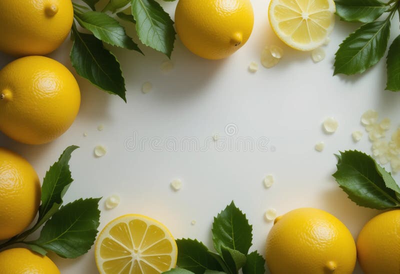 Un po' di limoni e qualche fetta di limone. illustrazione di stock