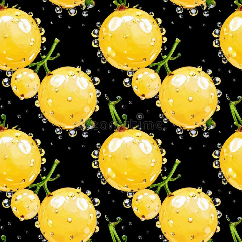 Un po' di uva gialla con delle gocce d'acqua addosso illustrazione vettoriale