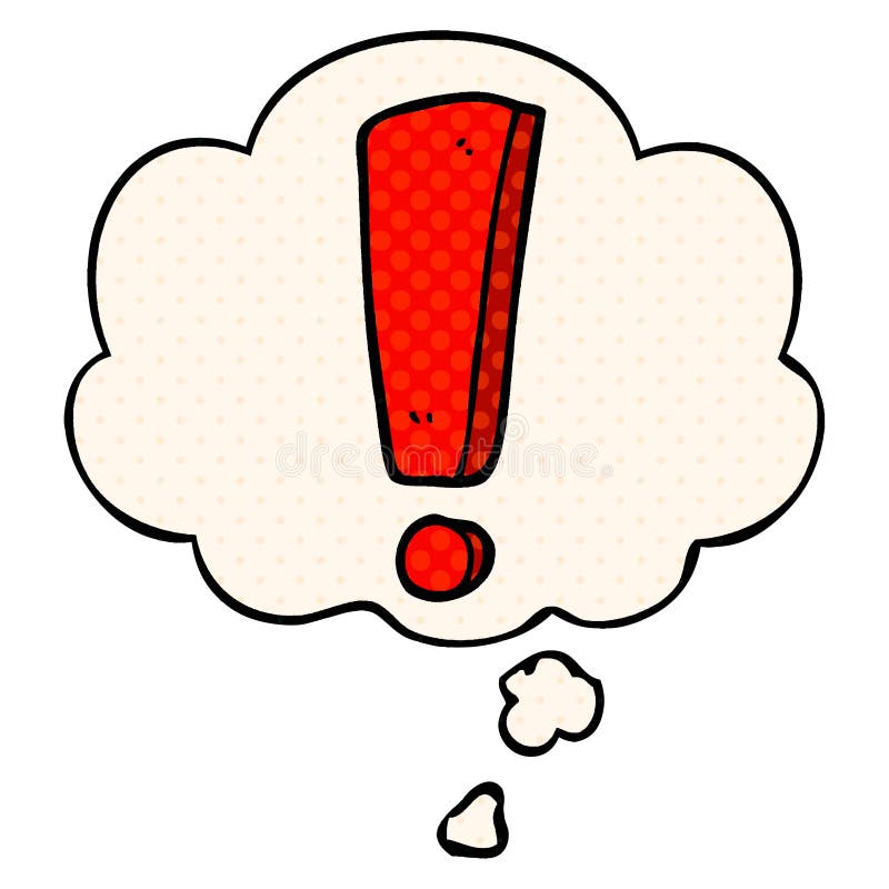 Un Point D Exclamation De Dessin Anime Et Une Bulle De Pensee Dans Le Style De La Bande Dessinee Illustration De Vecteur Illustration Du Penser Repere