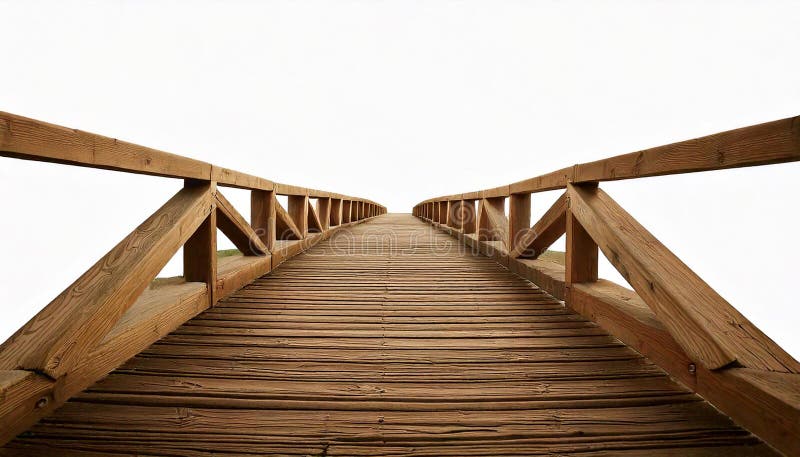 Un ponte di legno conduce in uno sfondo eritetico luminoso che evoca un senso di avventura royalty illustrazione gratis