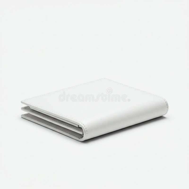 Un portofel bifold alb minimalist realizat din material neted posibil sintetic. La vector illustration