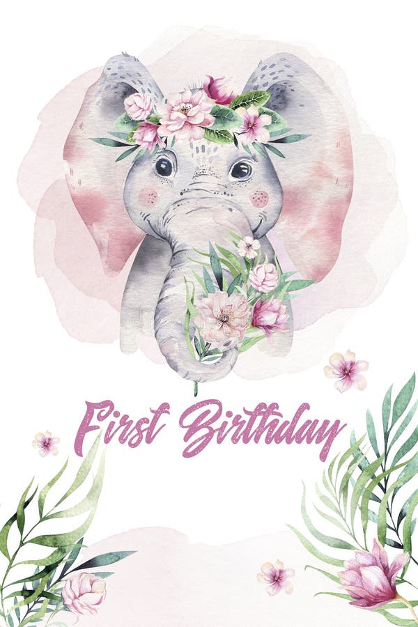 Un poster con un elefante per bambini Vignetta sull'elefante tropicale illustrazione degli animali La stampa estiva esotica della fotografia stock libera da diritti Un poster con un elefante per bambini Vignetta sull'elefante tropicale illustrazione degli animali La stampa estiva esotica della fotografia stock libera da diritti